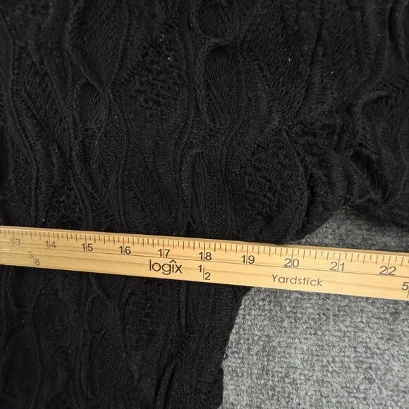 COOGI Australia Black 3D Textured Knit Sweater Pullover Cotton Small Ladies - Picture 6 of 16